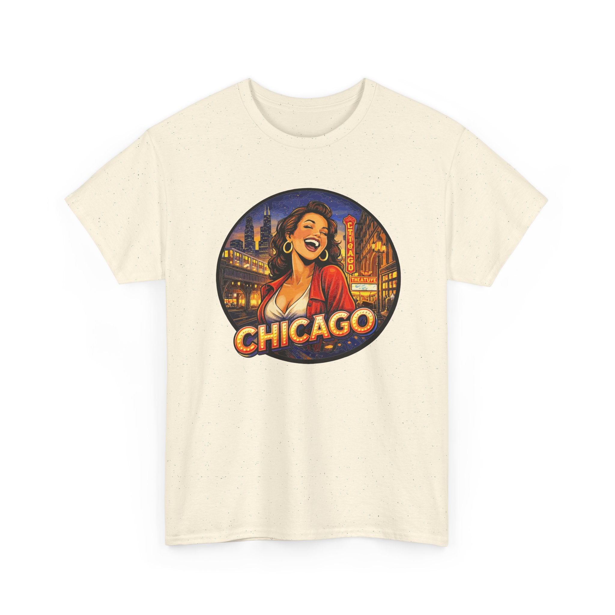 Chicago T Shirt Vintage City Graphic Tee, Retro Chicago Shirt for Women, Urban Night Skyline Travel Gift
