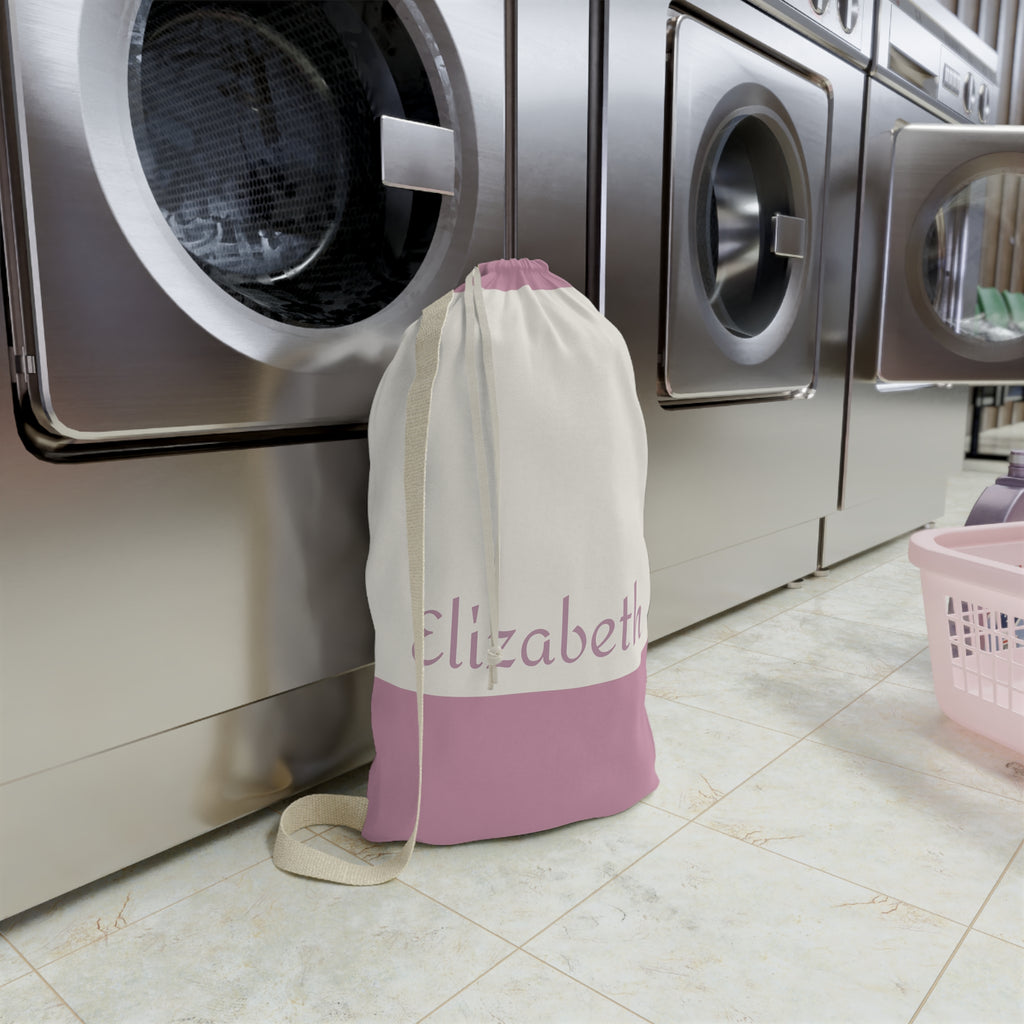 Pink Colorblock Laundry Bag | Canvas Drawstring Pouch