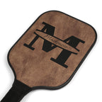 Personalized Monogram Pickleball Paddle Set | Custom Initial Name Pickleball Gift | Rustic Wood Style Paddle