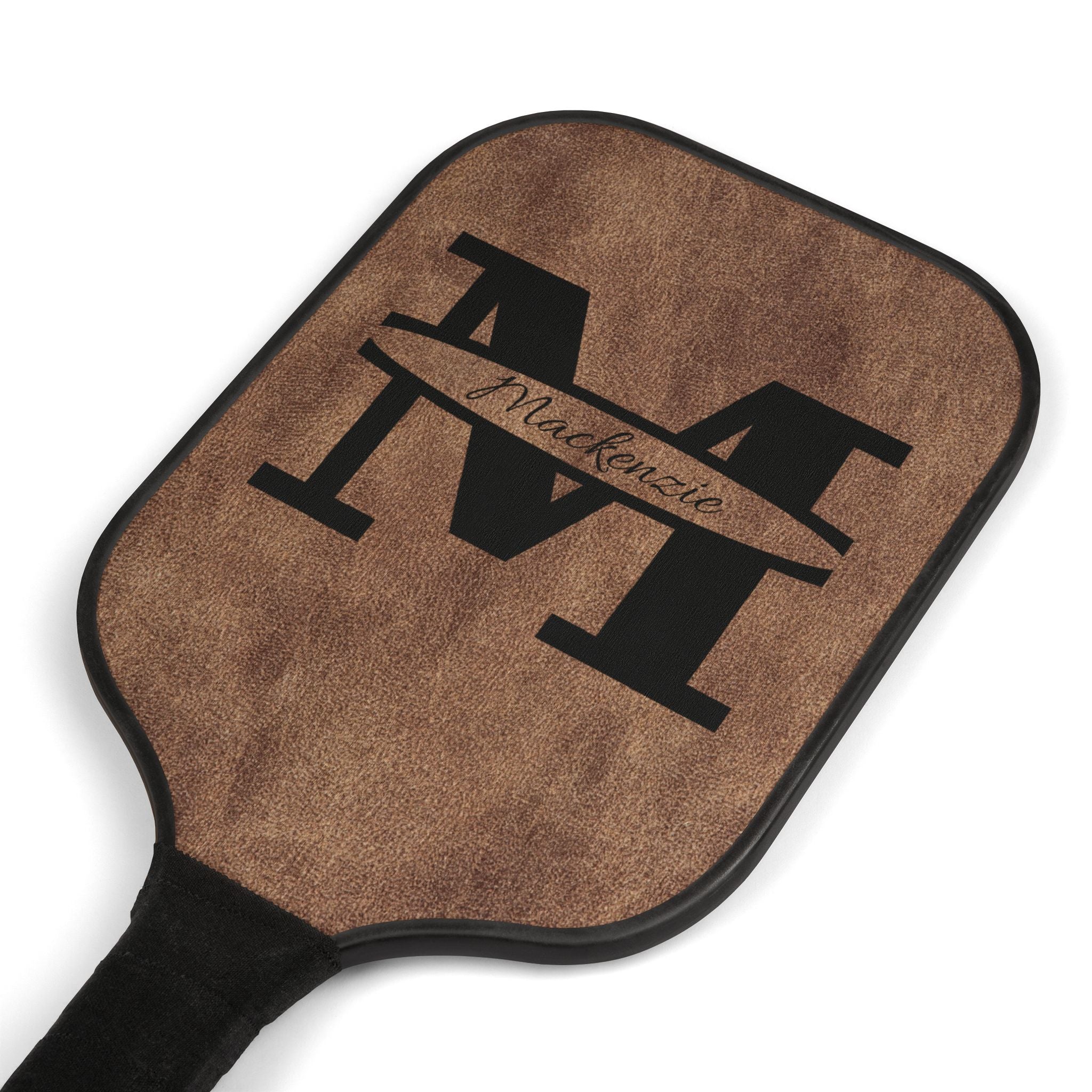 Personalized Monogram Pickleball Paddle Set | Custom Initial Name Pickleball Gift | Rustic Wood Style Paddle