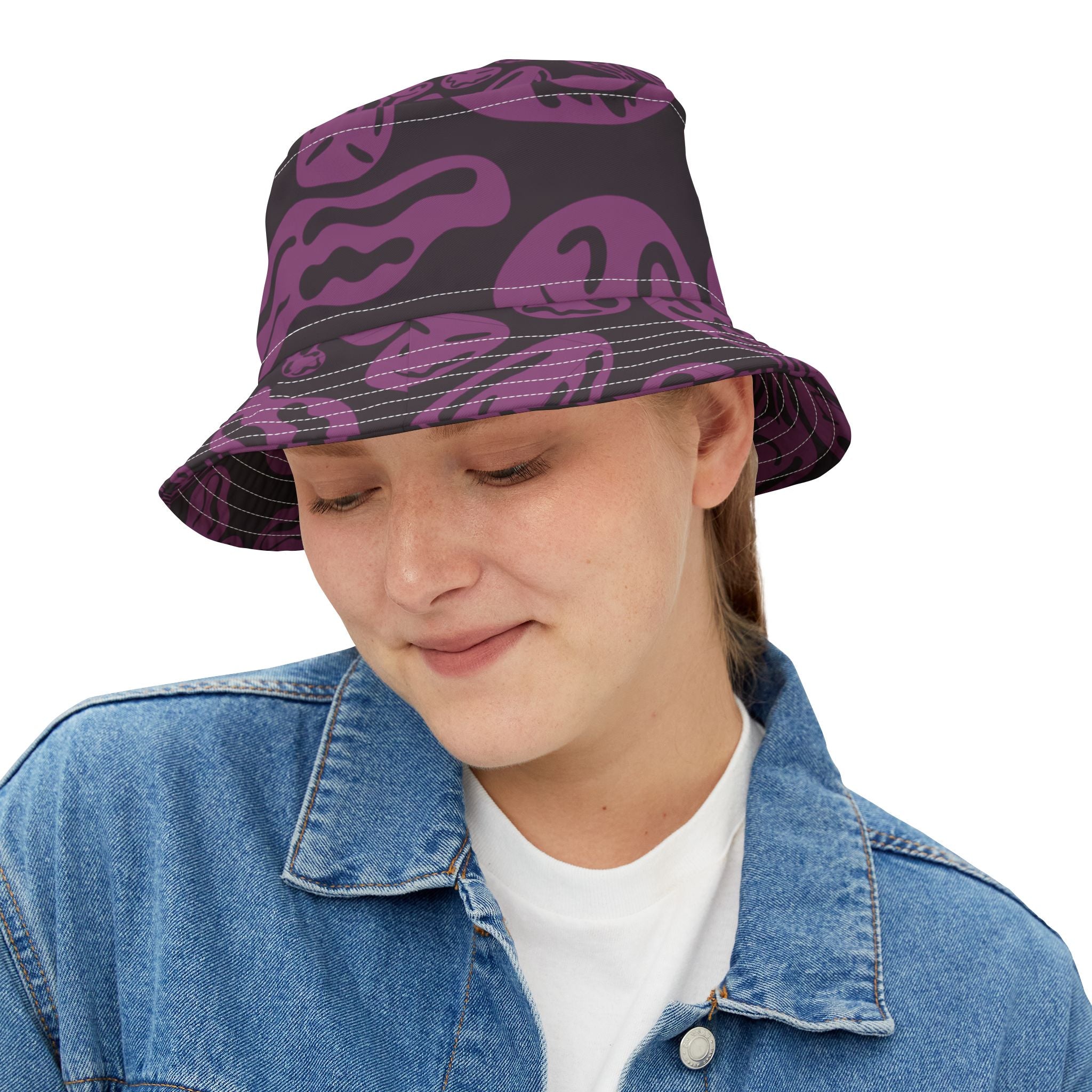 Purple Psychedelic Smile Bucket Hat