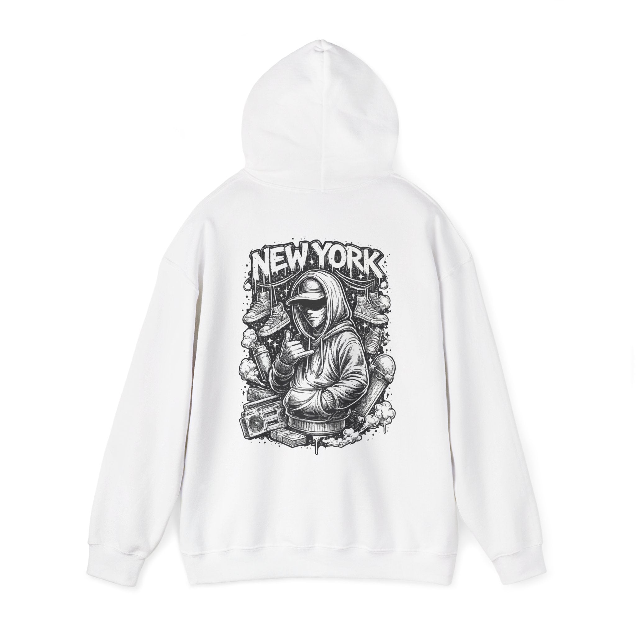 Hoodie New York Streetwear Graphic Hoodie Rooftop Graffiti DJ Design