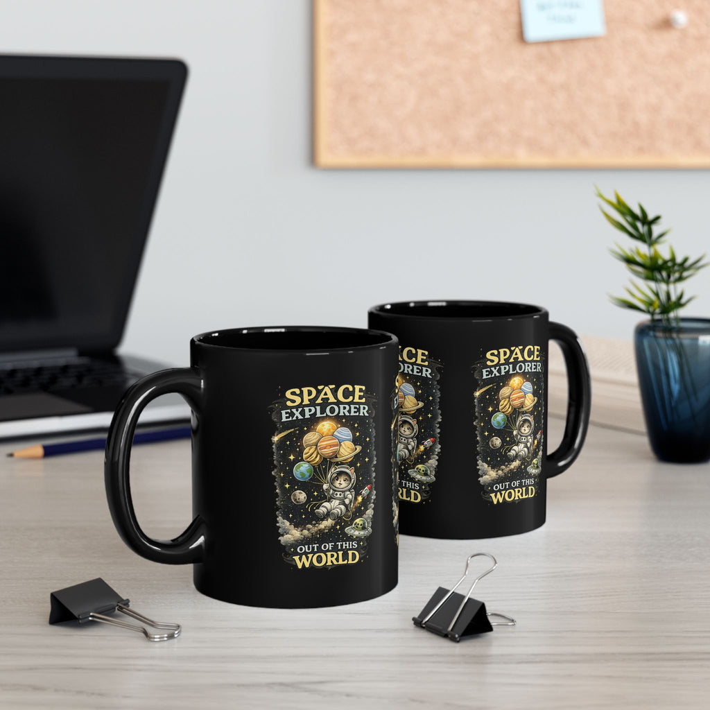 Space Explorer Cat Mug Cute Astronaut Kitty Coffee Cup Out of This World Gift