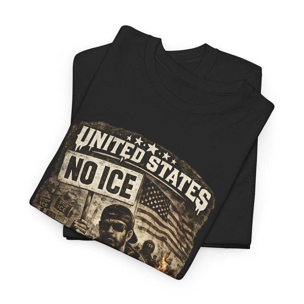 United States Streetwear T Shirt, No ICE Graphic Tee, Urban Protest Style Unisex Shirt