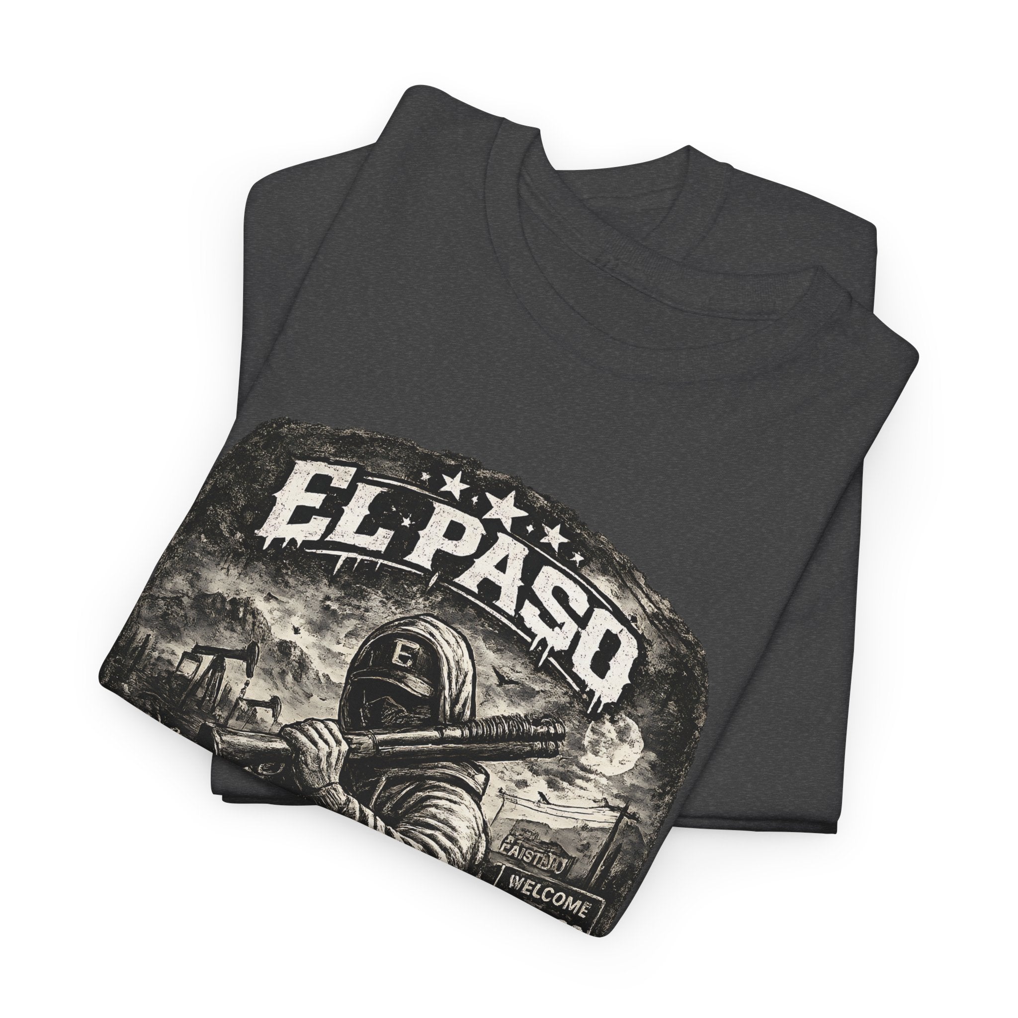 El Paso Texas T Shirt Streetwear Graphic Tee, Dark Urban Border City Shirt, Unisex Western Style