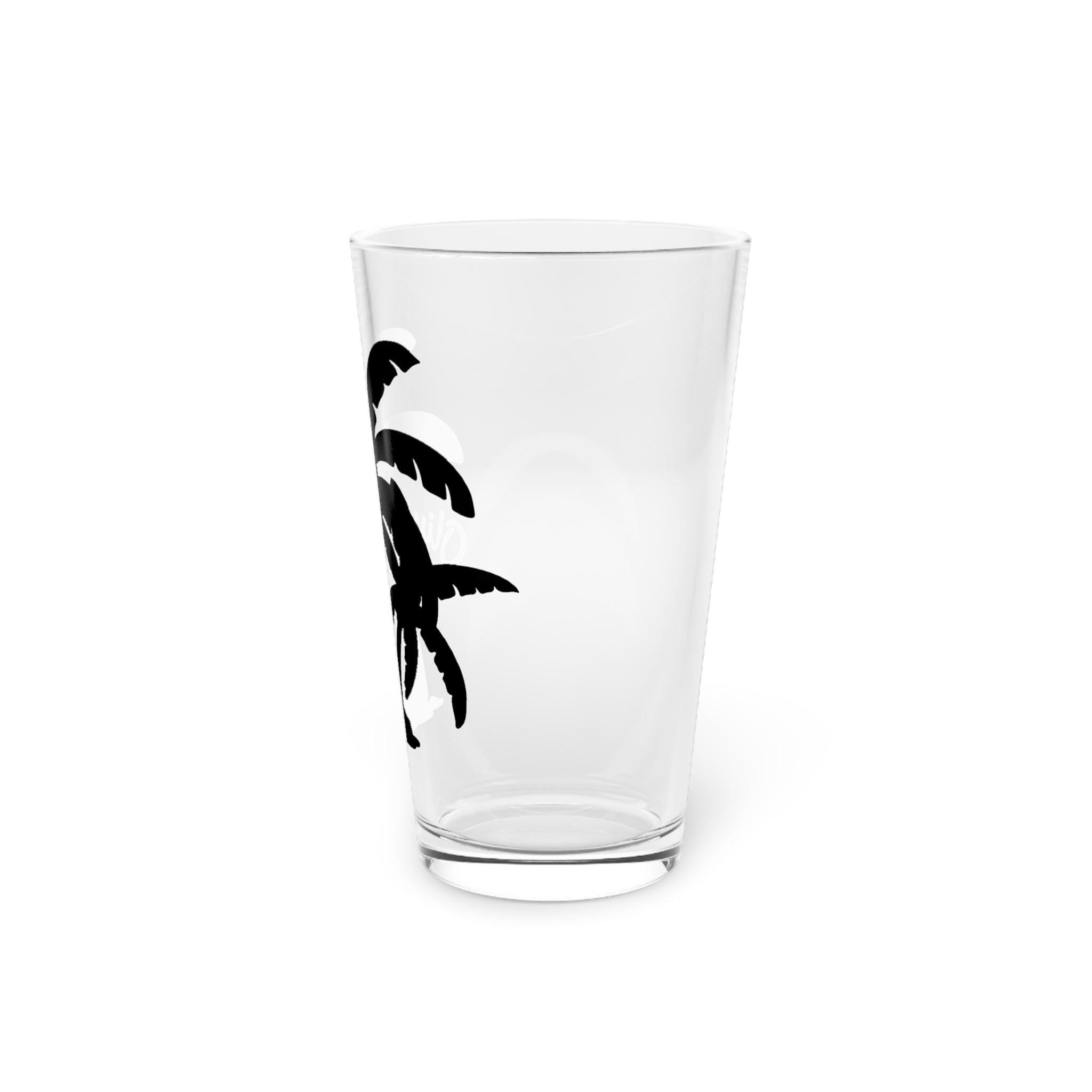 Personalized Palm Tree Pint Glass  Custom Name Tropical Beer Glass  Beach Lover Gift, Summer Barware, Vacation Vibes Cup