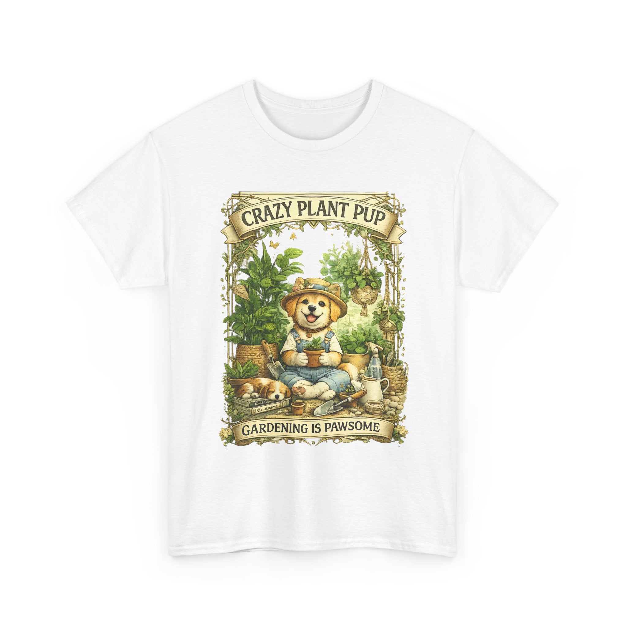 Crazy Plant Pup Shirt  Cute Dog Gardening T Shirt, Plant Lover Dog Tee, Funny Gardening Gift
