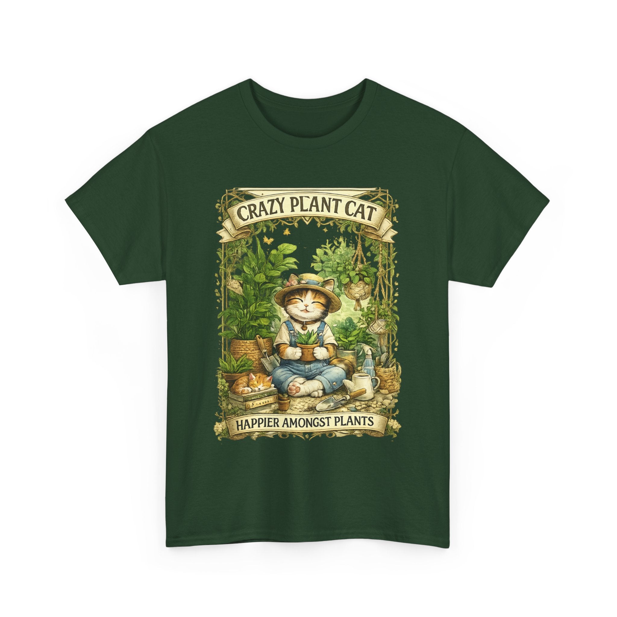 Crazy Plant Cat Shirt  Cute Cat Gardening T Shirt, Plant Lover Cat Tee, Botanical Cat Gift