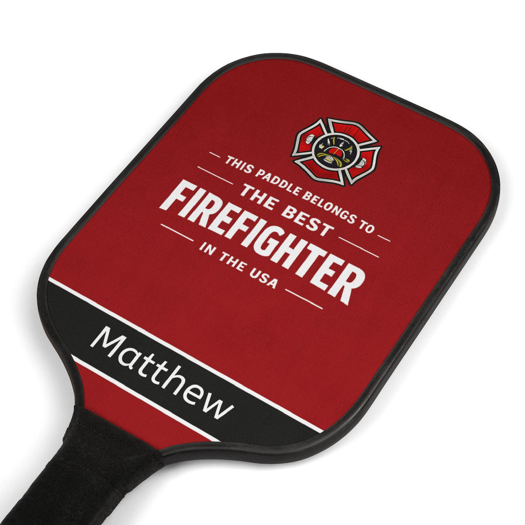 Personalized Firefighter Pickleball Paddle Set | Custom Fireman Gift | Best Firefighter Gift | Unique Pickleball Gift for Him