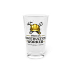 Personalized Construction Worker Pint Glass  Proud Construction Worker Beer Glass with Custom Name  Contractor Gift for Him