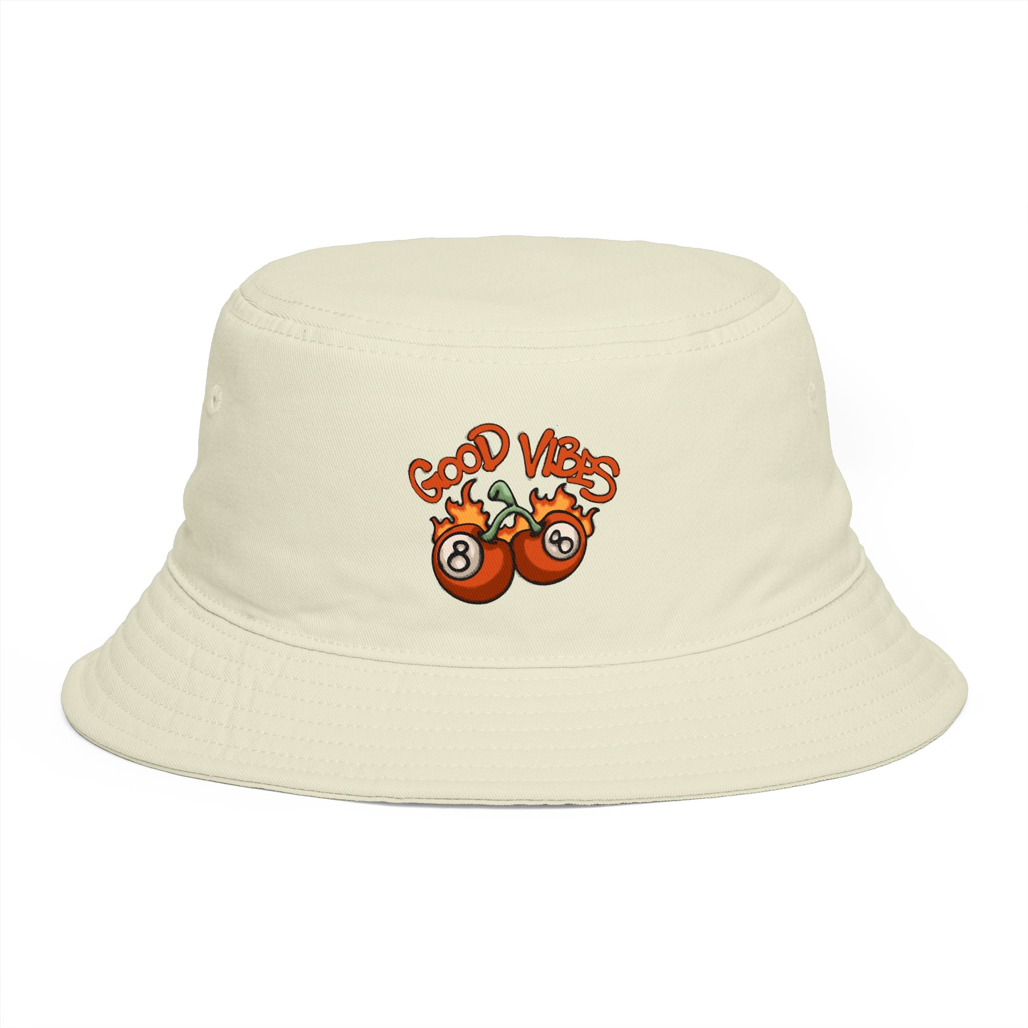 Good Vibes Orange Cartoon Bucket Hat