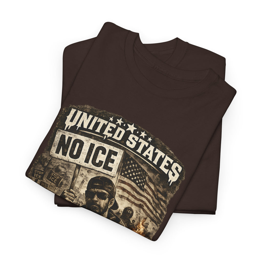 United States Streetwear T Shirt, No ICE Graphic Tee, Urban Protest Style Unisex Shirt
