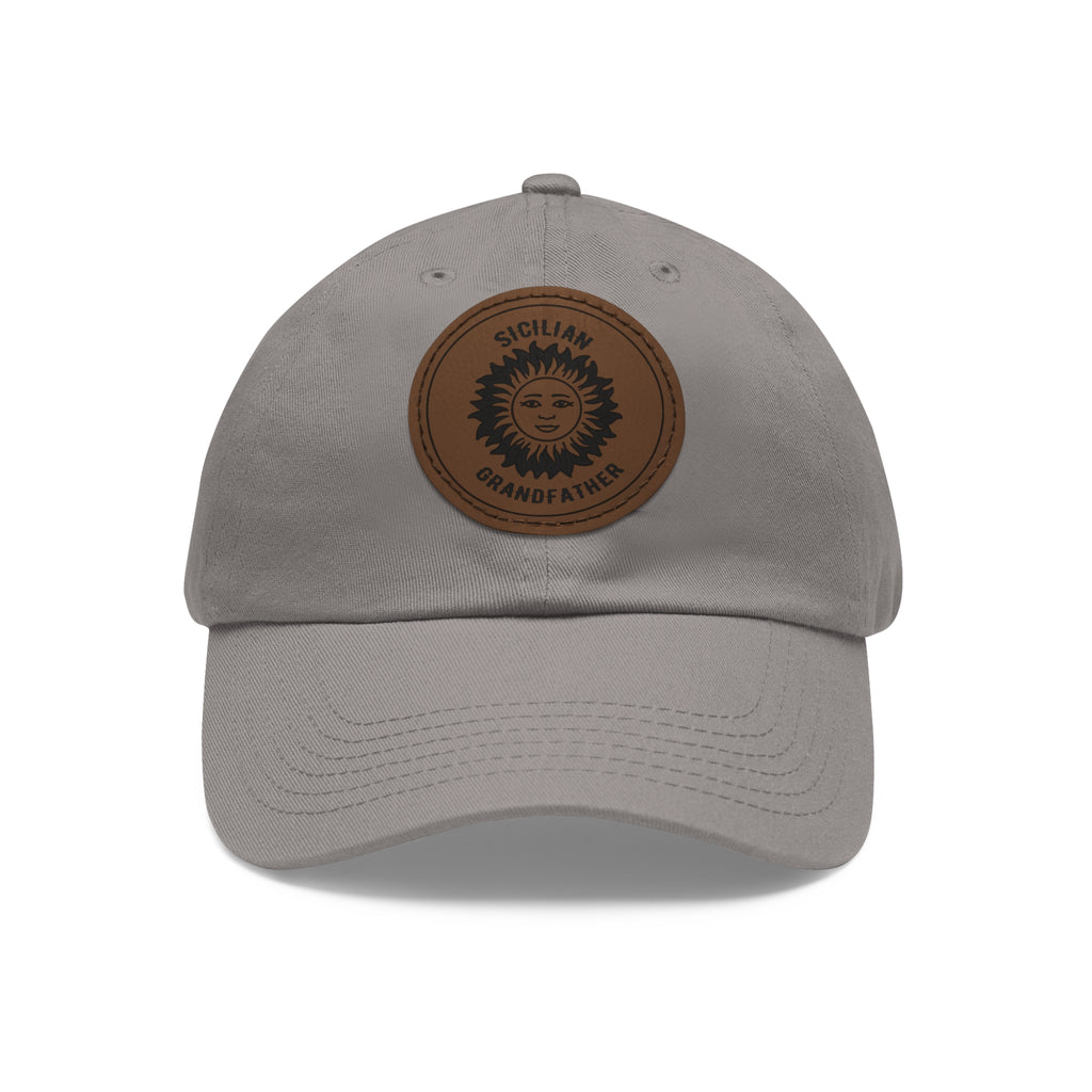 Sicilian Grandfather Sun Leather Patch Dad Hat