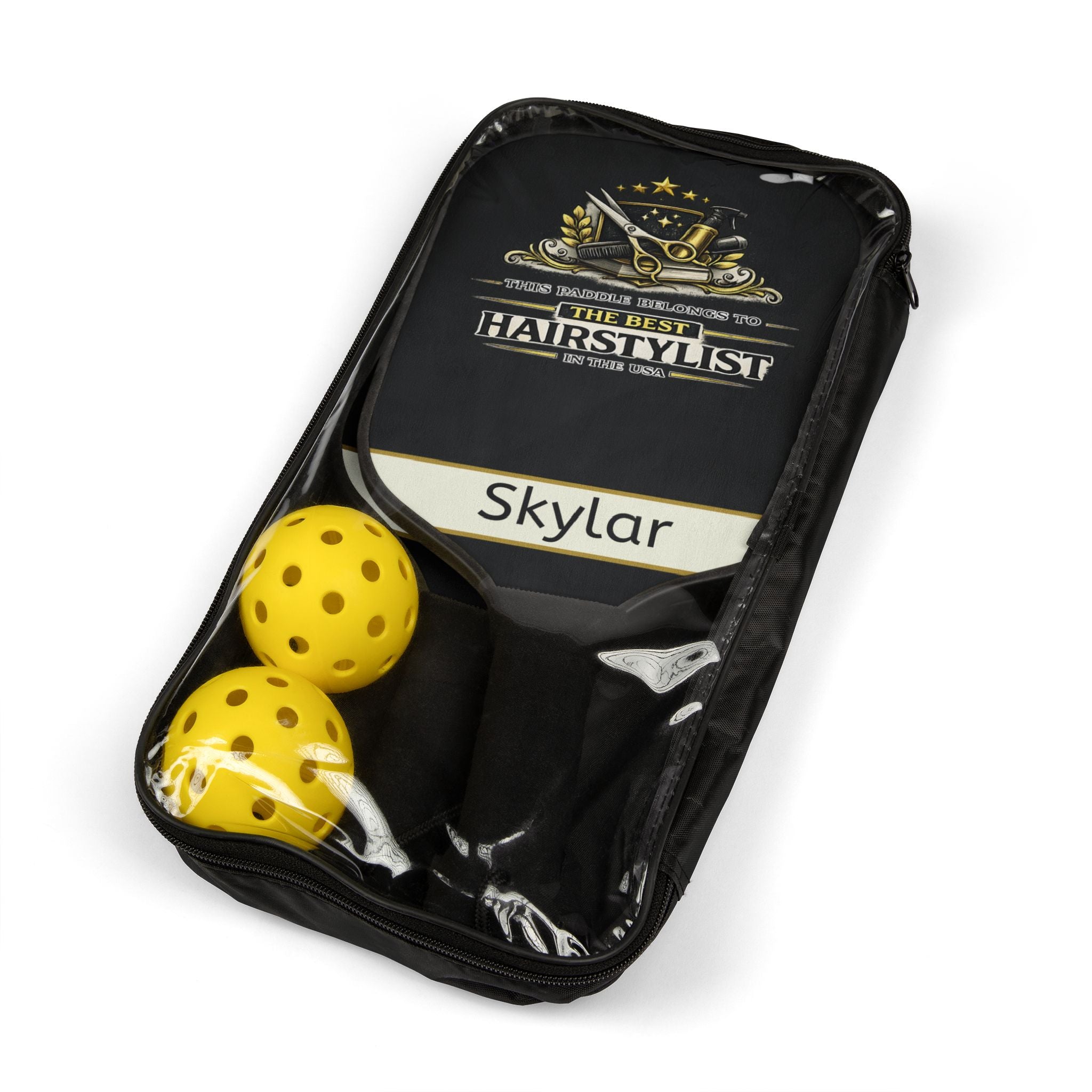 Personalized Hairstylist Pickleball Paddle Set | Gift for Hair Stylist | Custom Name Pickleball Racket | Salon Owner Gift