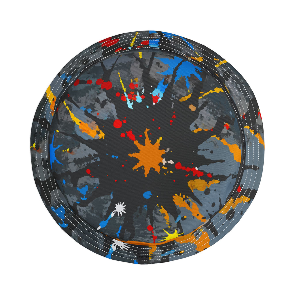 Paint Splatter Bucket Hat  Colorful Streetwear Sun Hat