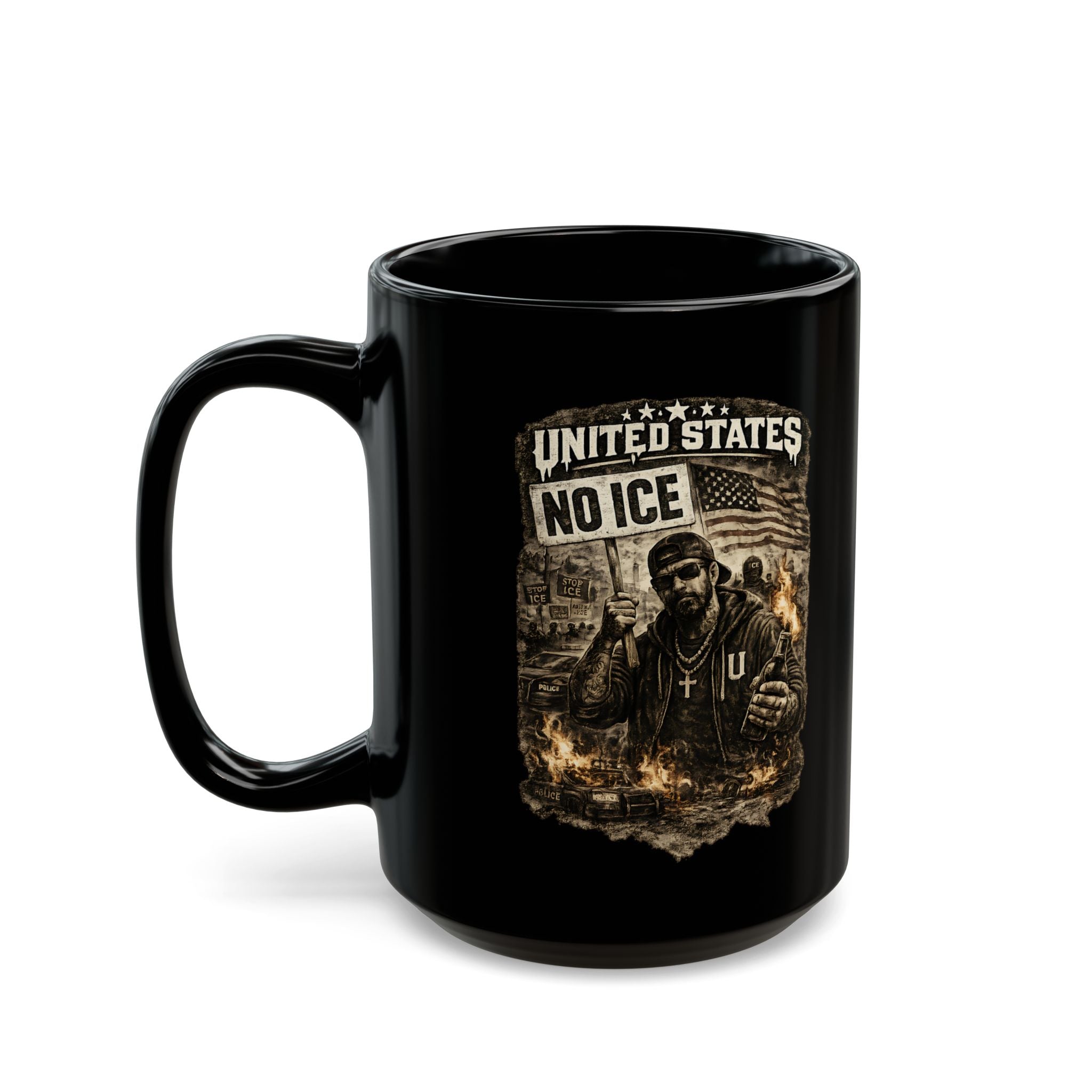 United States No ICE Mug Political Protest Coffee Cup Activist Statement Gift