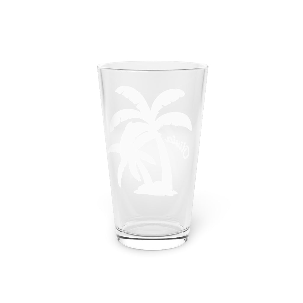 Personalized Palm Tree Pint Glass  Custom Name Tropical Beer Glass  Beach Lover Gift, Summer Barware, Vacation Vibes Cup