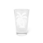 Personalized Palm Tree Pint Glass  Custom Name Tropical Beer Glass  Beach Lover Gift, Summer Barware, Vacation Vibes Cup