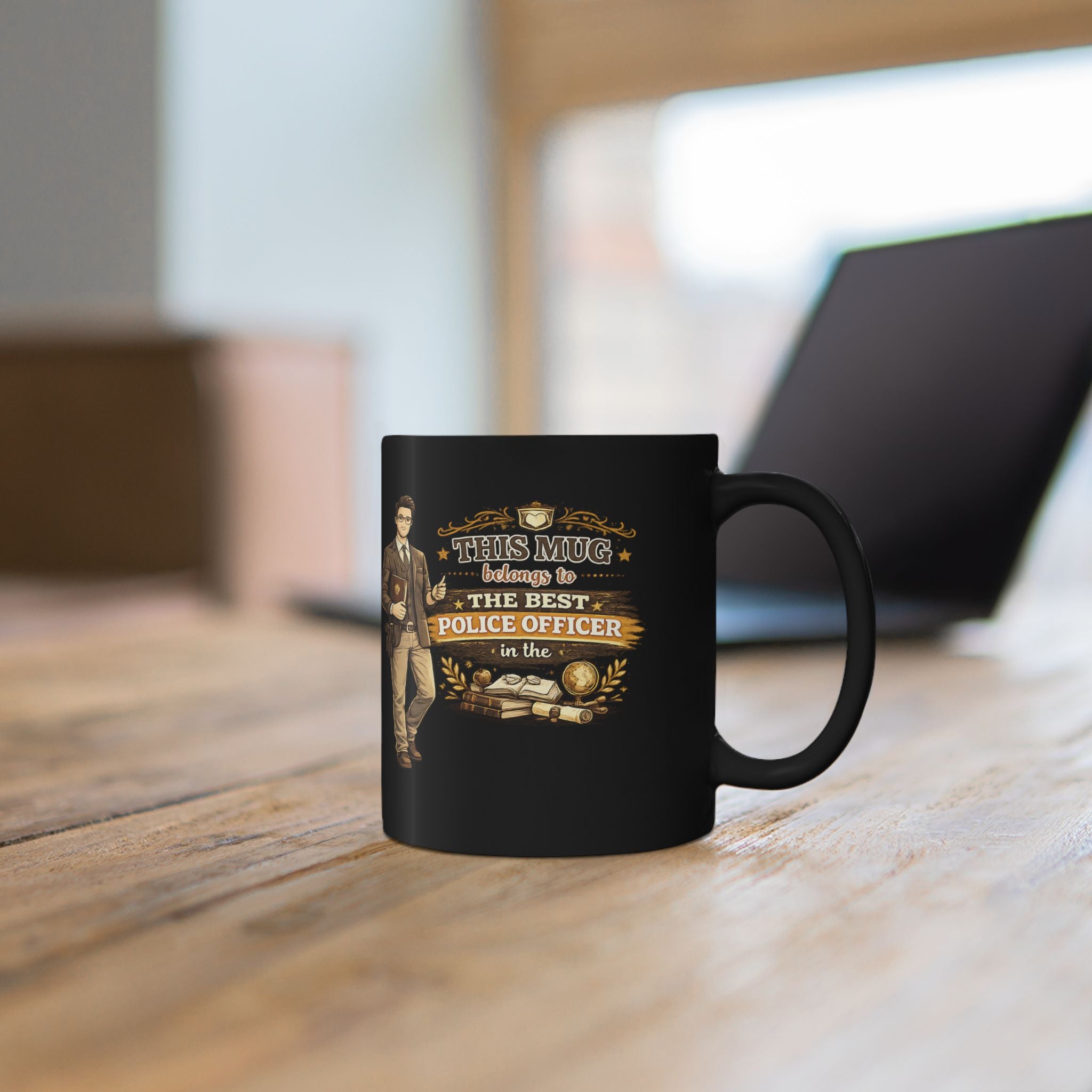 Best Police Officer Mug  This Mug Belongs To The Best Police Officer in the World, Law Enforcement Coffee Mug Gift
