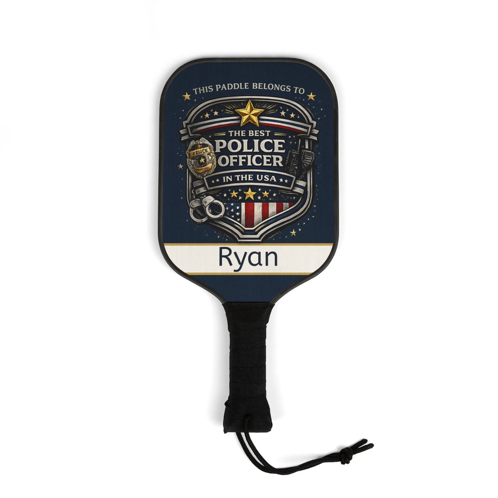 Personalized Police Officer Pickleball Paddle Set | Custom Cop Gift for Men | Law Enforcement Gift | USA First Responder