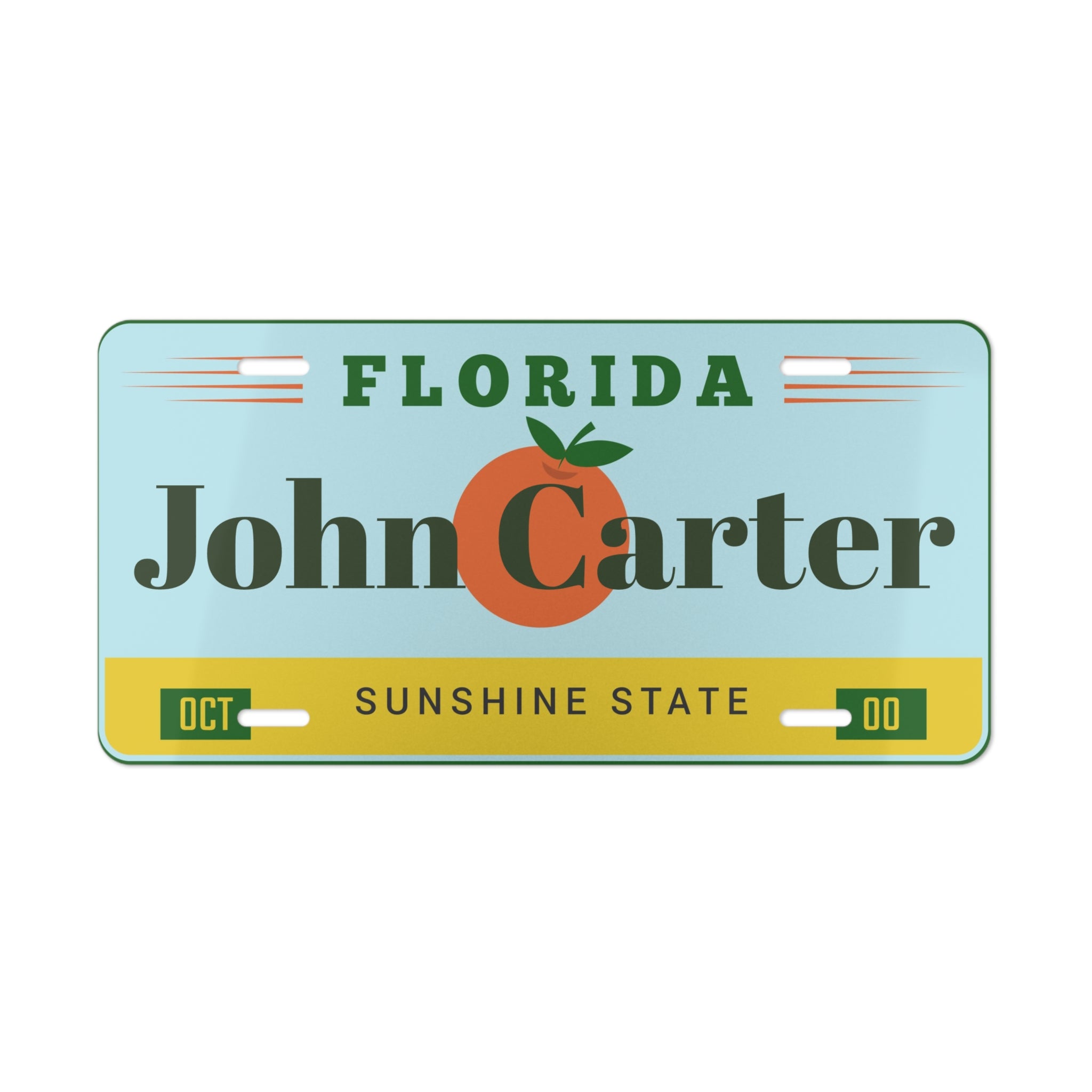 Personalized Florida License Plate Sign | Custom Name Sunshine State Wall Decor | Vintage Florida Metal Sign