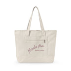 Made for everyday Zippered Canvas Tote | script text, neutral color