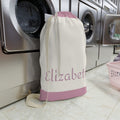 Pink Colorblock Laundry Bag | Canvas Drawstring Pouch