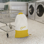 Personalized Laundry Bag | Custom Canvas Drawstring Laundry Bag | Large Reusable Laundry Sack | Personalized Yellow Canvas Laundry Bag
