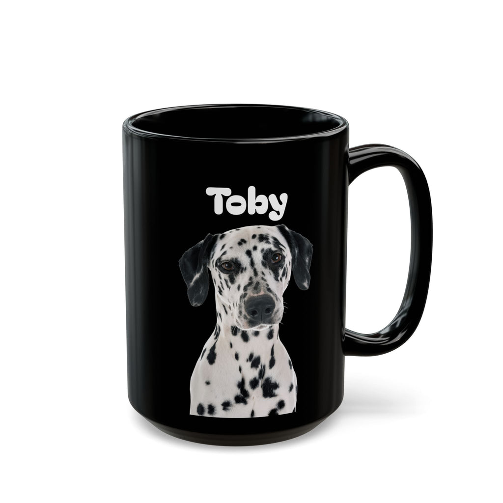 Personalized Pet Photo Mug  Custom Dog or Cat Picture Mug  Black Ceramic Coffee Cup 11oz 15oz  Pet Lover Gift