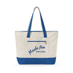 Made for everyday Zippered Canvas Tote | script text, neutral color