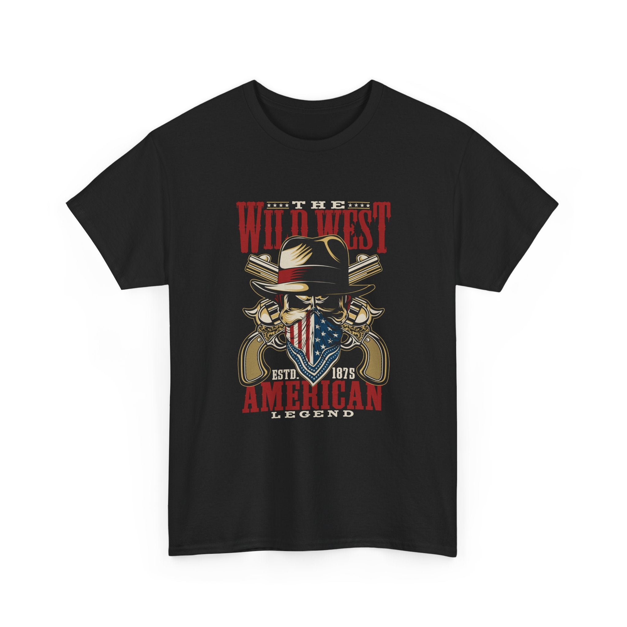 Wild West American Legend T Shirt  Western Graphic Tee, Cowboy Skull Shirt, Vintage Americana Tee