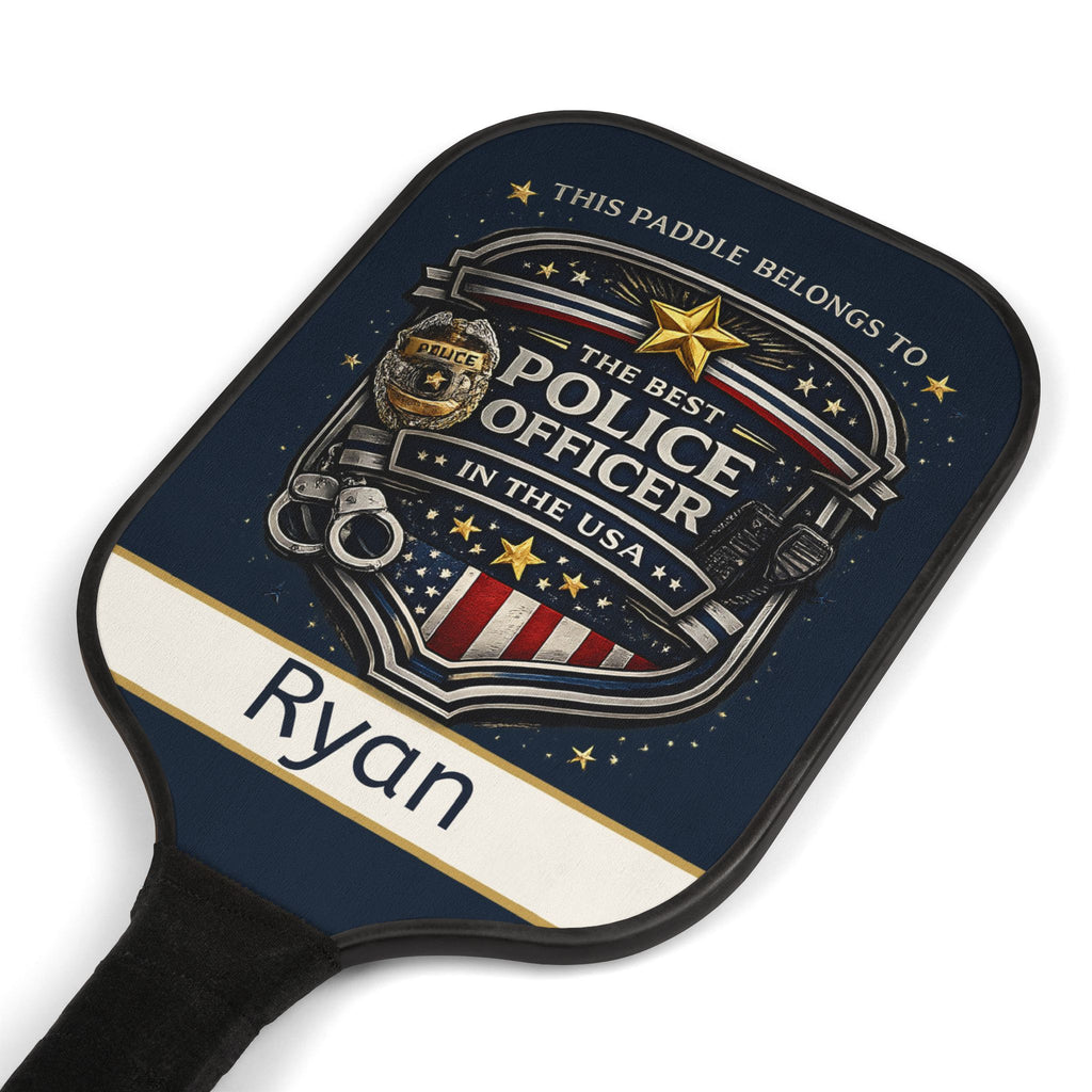 Personalized Police Officer Pickleball Paddle Set | Custom Cop Gift for Men | Law Enforcement Gift | USA First Responder