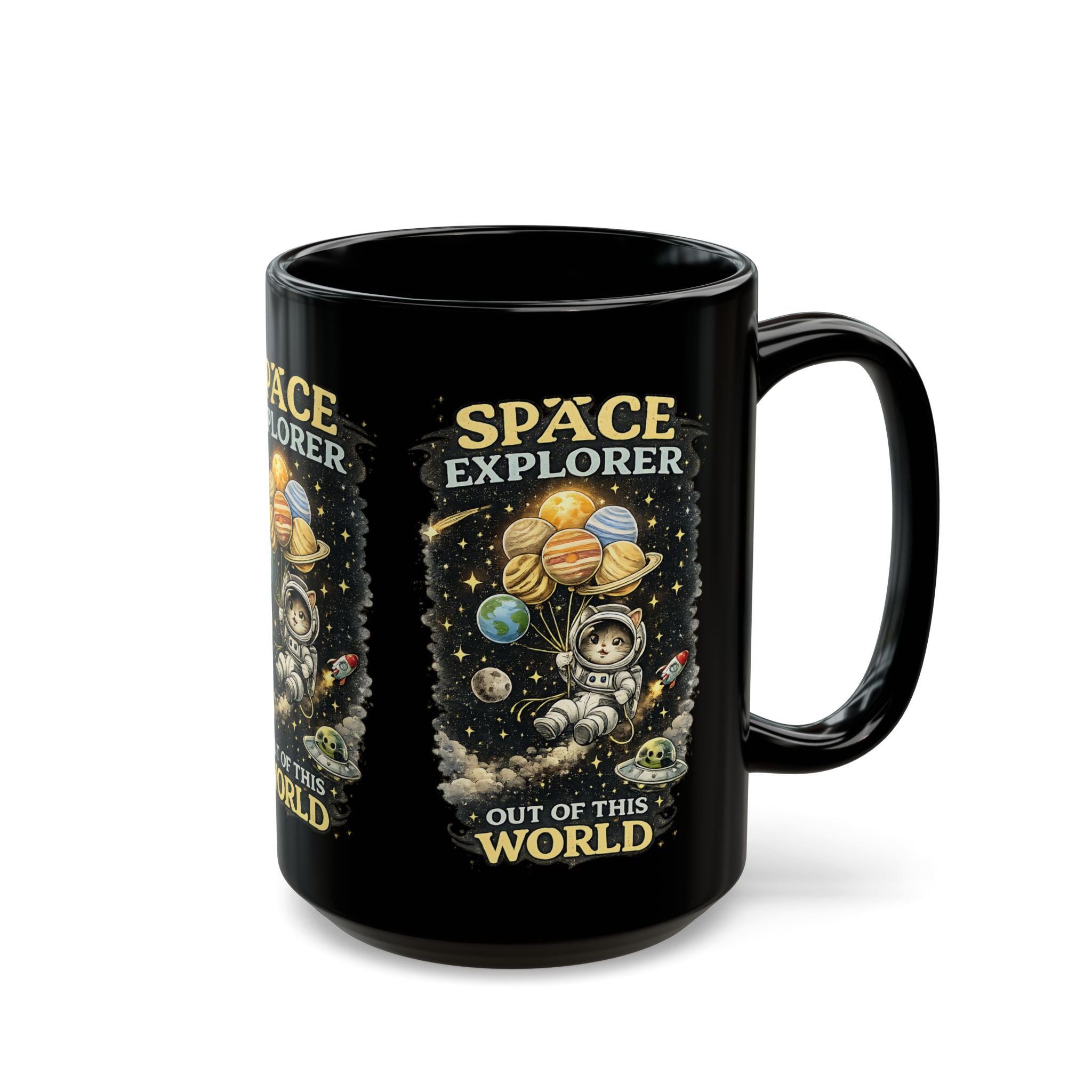 Space Explorer Cat Mug Cute Astronaut Kitty Coffee Cup Out of This World Gift