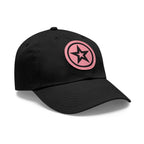 Star Patch Dad Hat  Leather Round Patch Baseball Cap