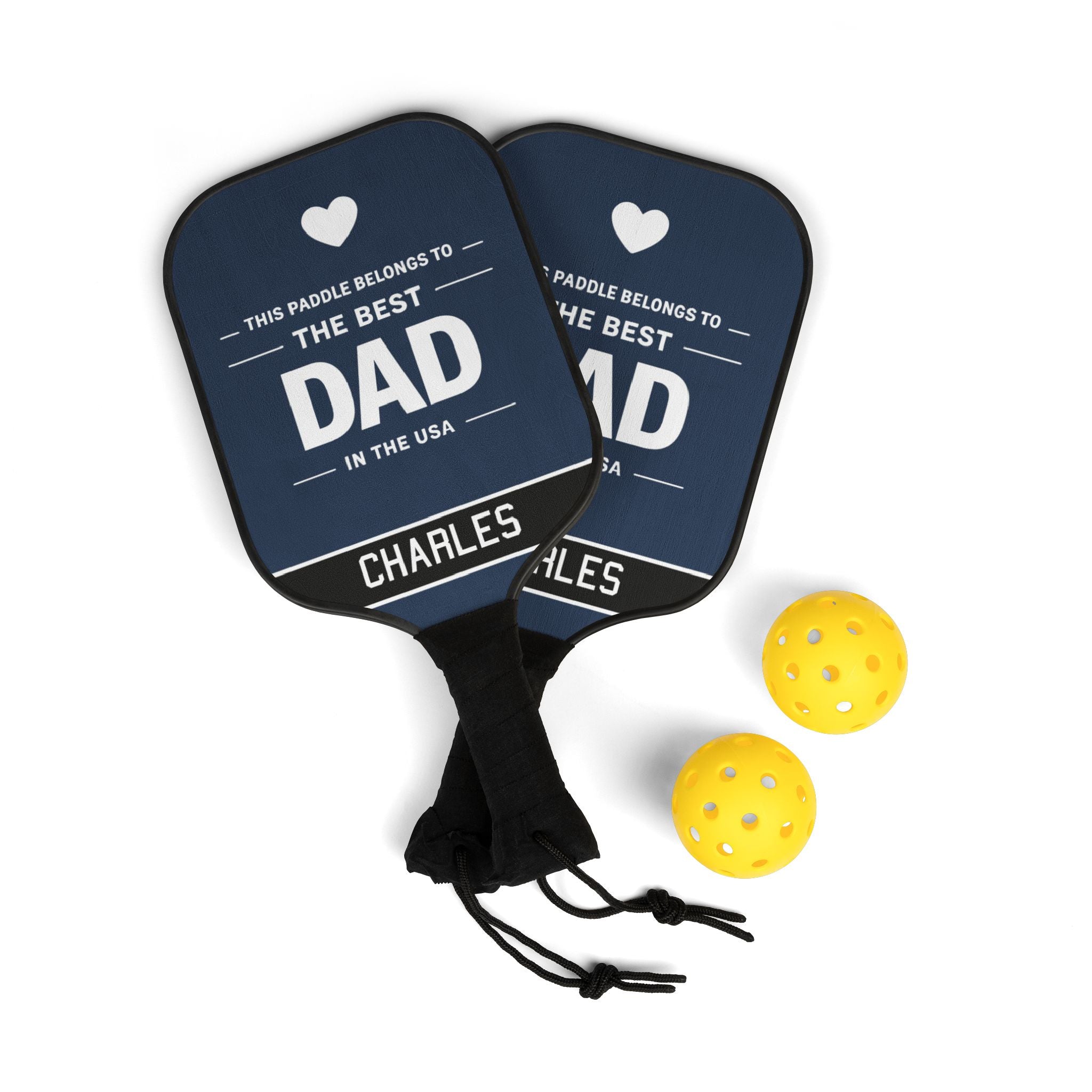 Personalized Dad Pickleball Paddle Set | Best Dad Gift | Custom Fathers Day Pickleball Gift | Gift for Dad Who Loves Pickleball