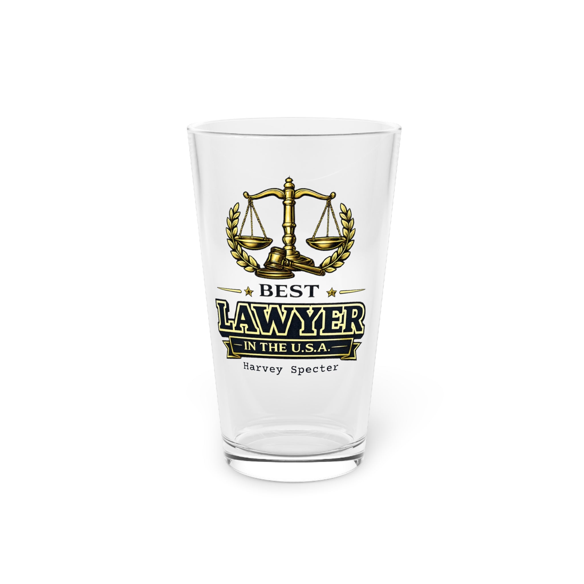Personalized Lawyer Pint Glass | Best Lawyer in the USA Gift | Custom Attorney Beer Glass 16oz | Law School Graduation Gift