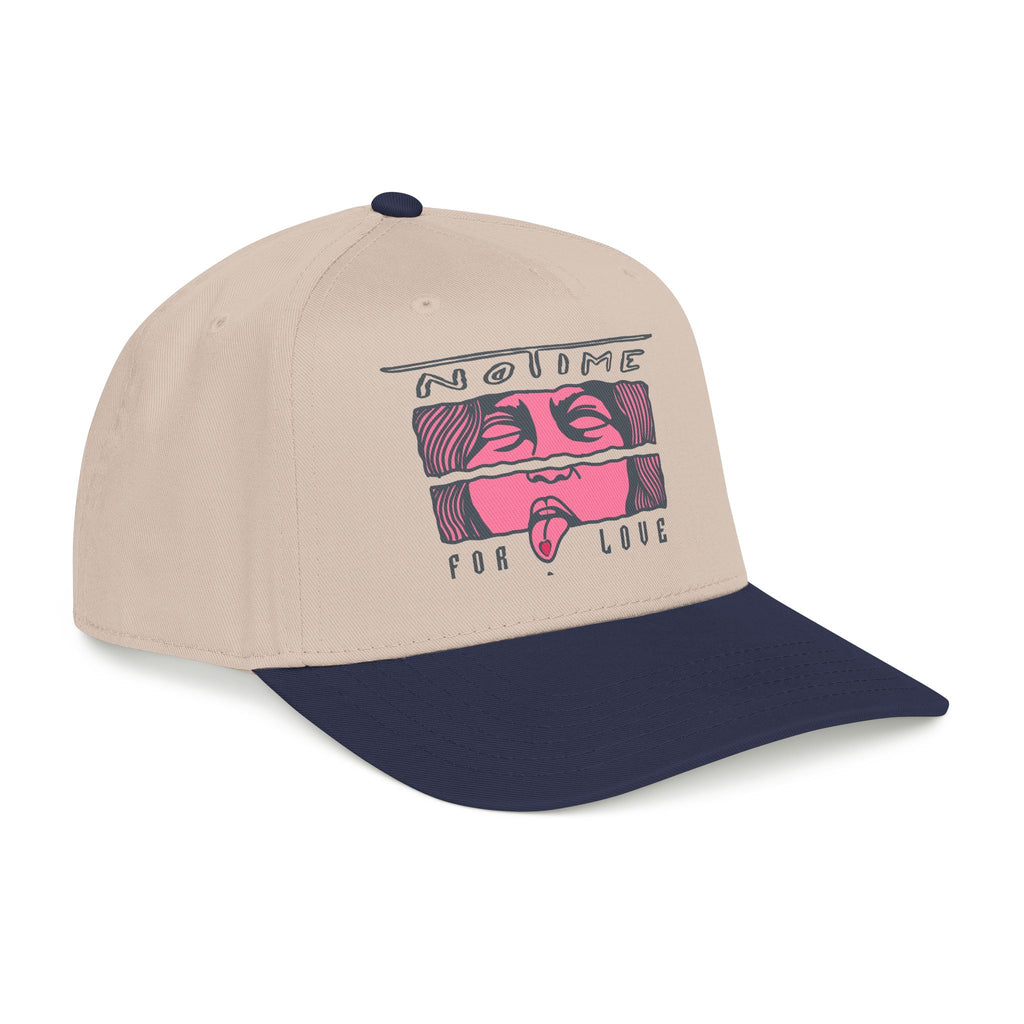 Baseball Cap No Time for Love Retro Graphic Mid Profile Hat