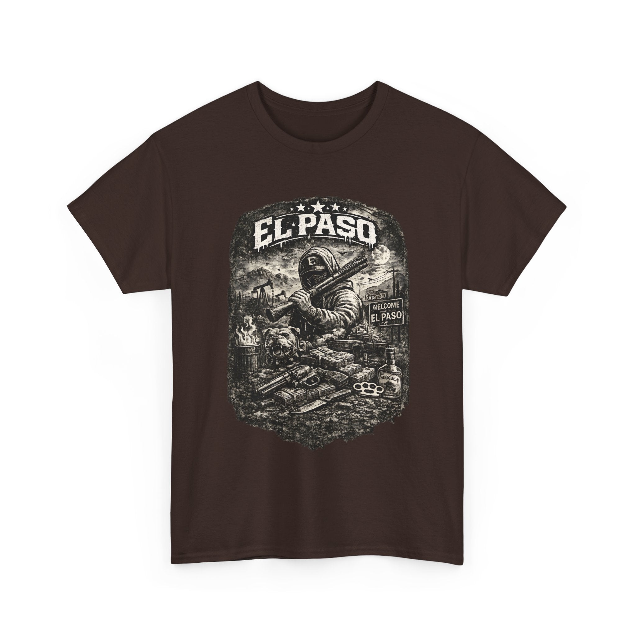 El Paso Texas T Shirt Streetwear Graphic Tee, Dark Urban Border City Shirt, Unisex Western Style