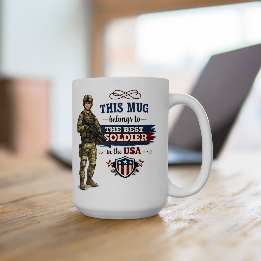 Best Soldier Mug  This Mug Belongs To The Best Soldier in the USA, Military Gift Coffee Mug, Veteran Cup