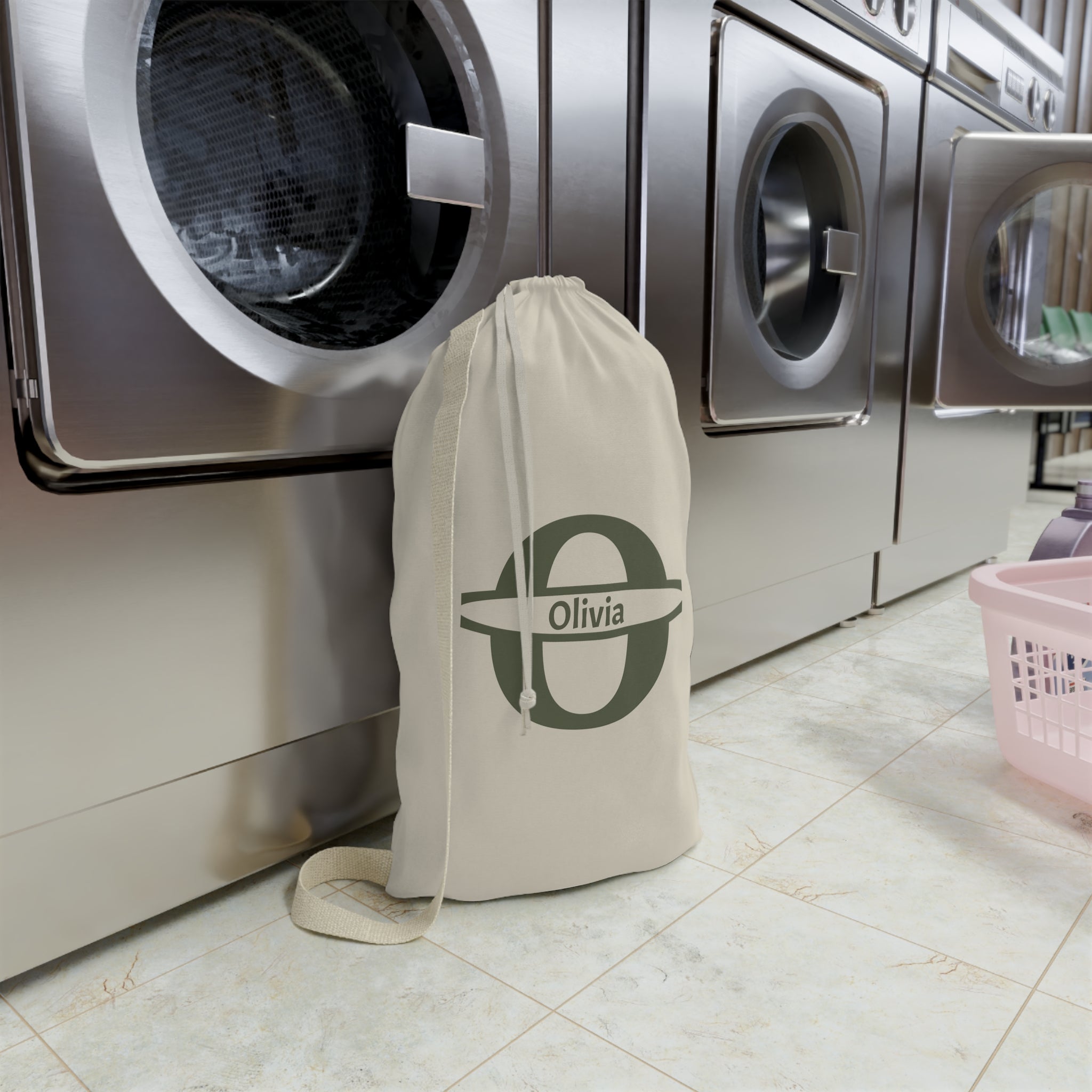 Personalized  Monogram Laundry Bag | Personalized Initial Canvas Laundry Bag