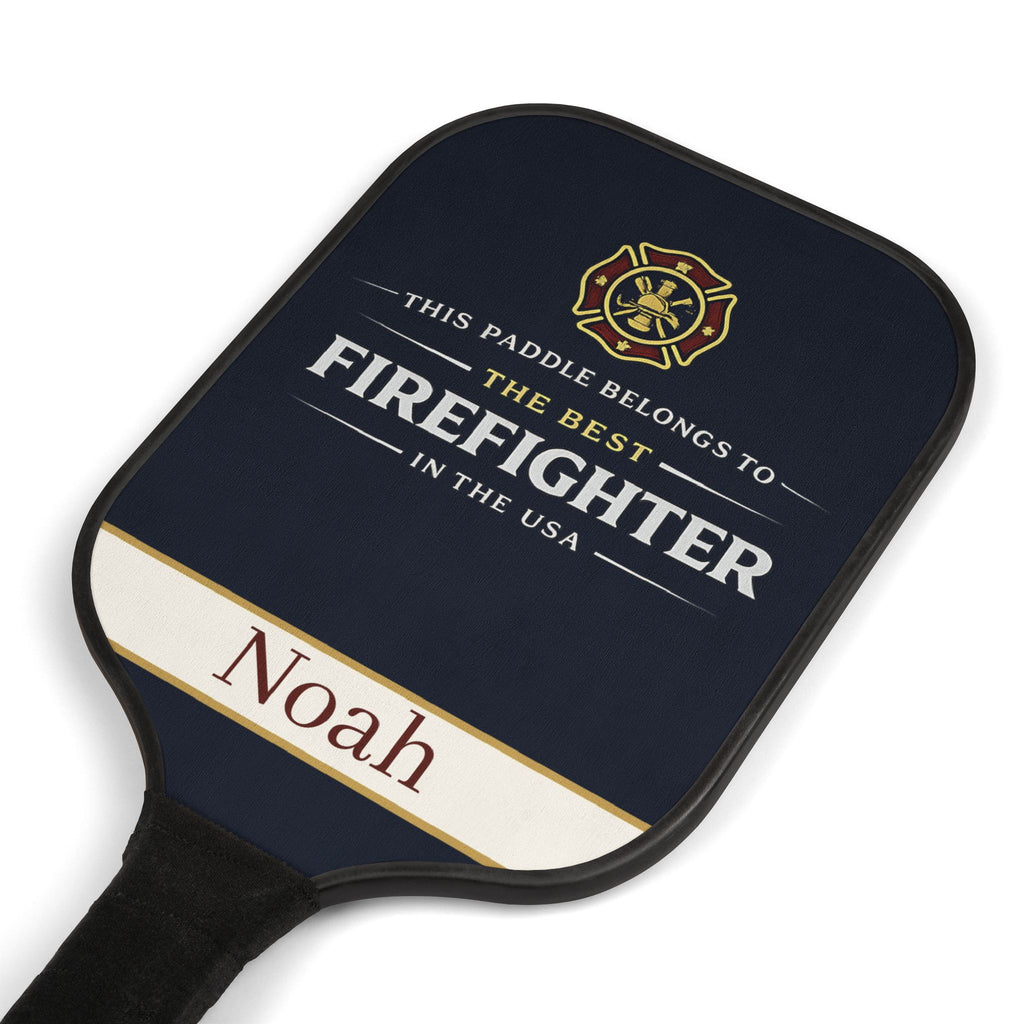 Personalized Firefighter Pickleball Paddle Set | Custom Fireman Gift for Men | First Responder Gift | USA Firefighter Present