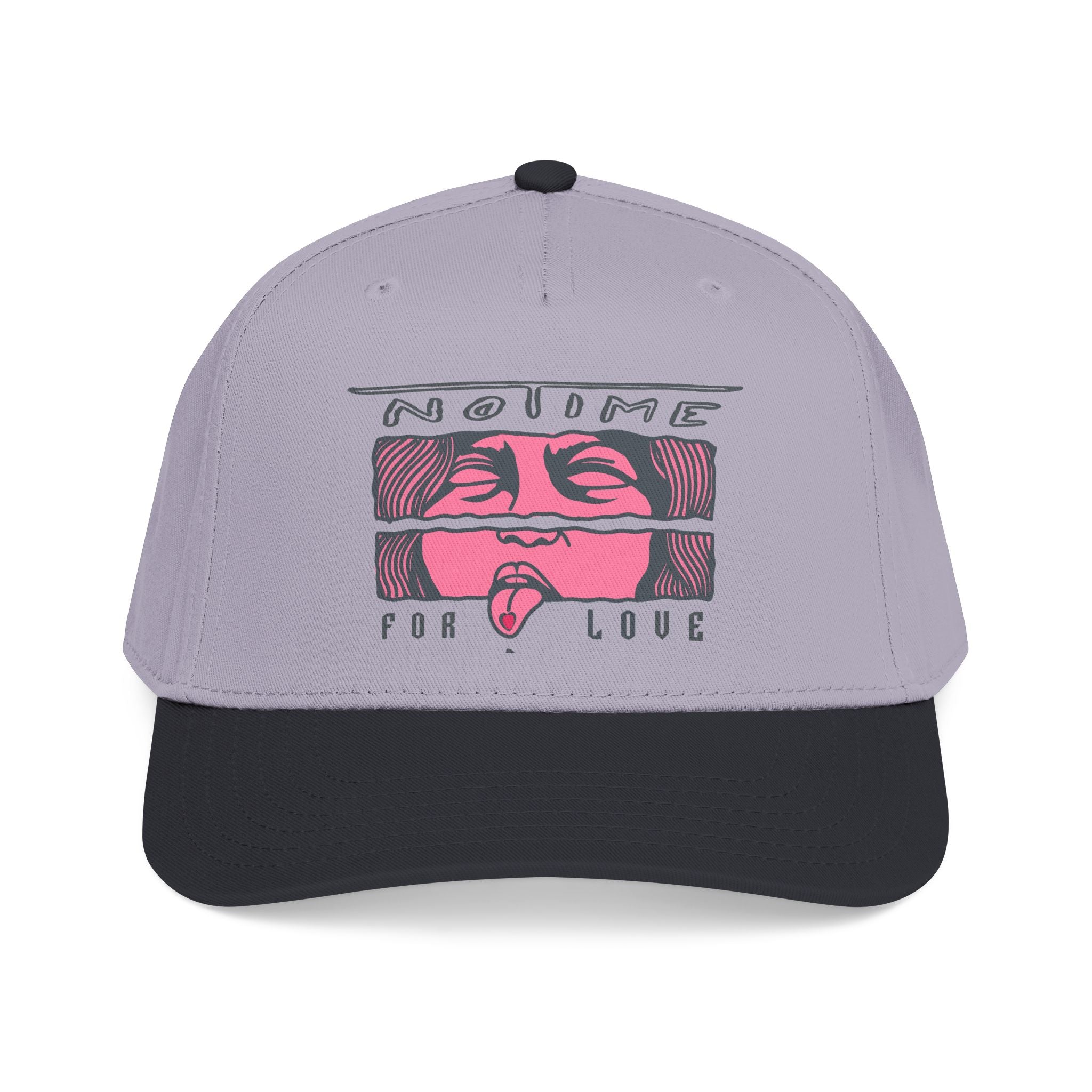 Baseball Cap No Time for Love Retro Graphic Mid Profile Hat