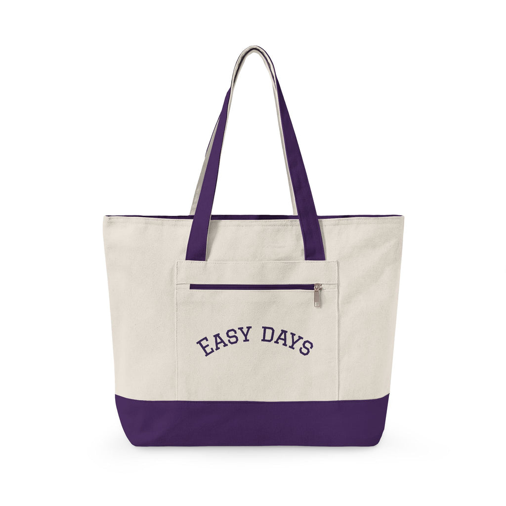 Easy Days canvas tote | Zippered canvas tote, front pocket