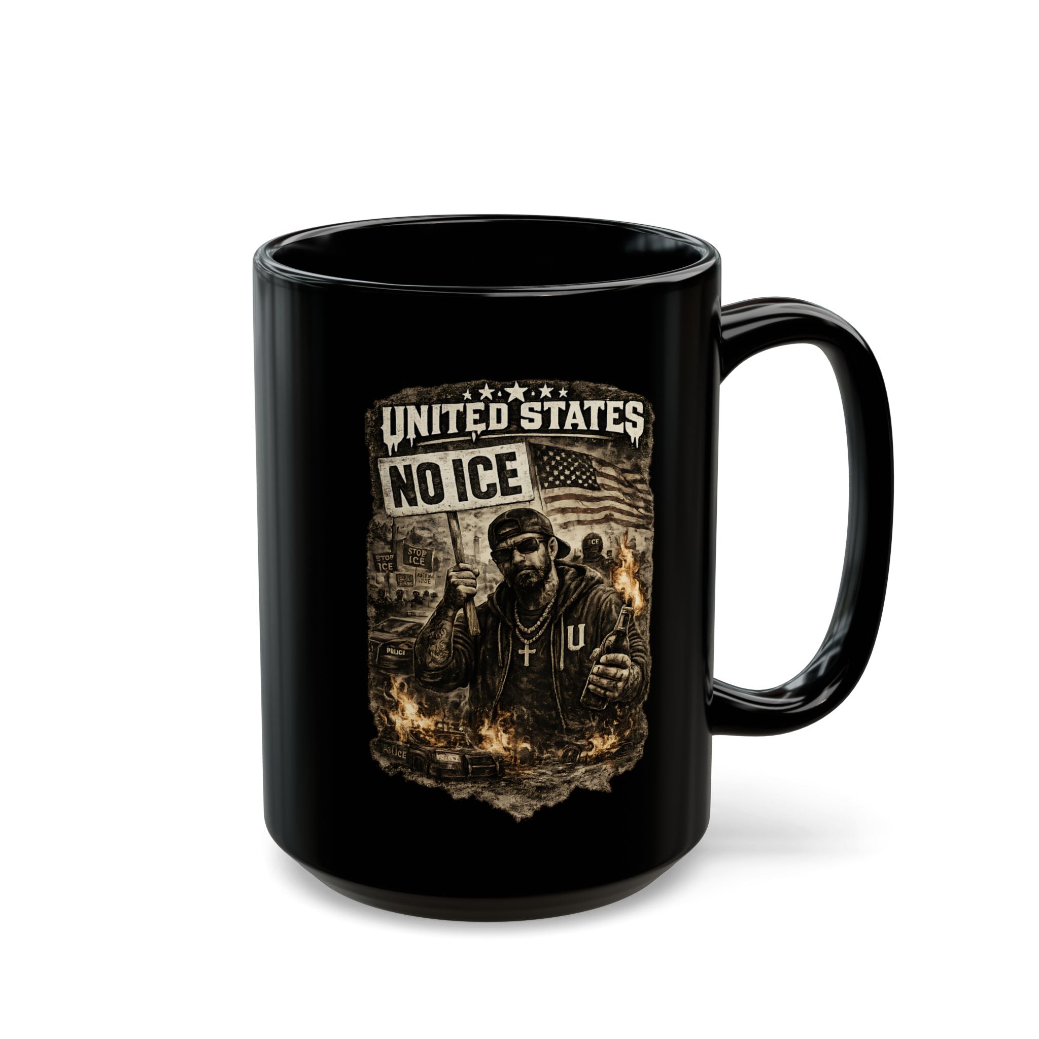 United States No ICE Mug Political Protest Coffee Cup Activist Statement Gift