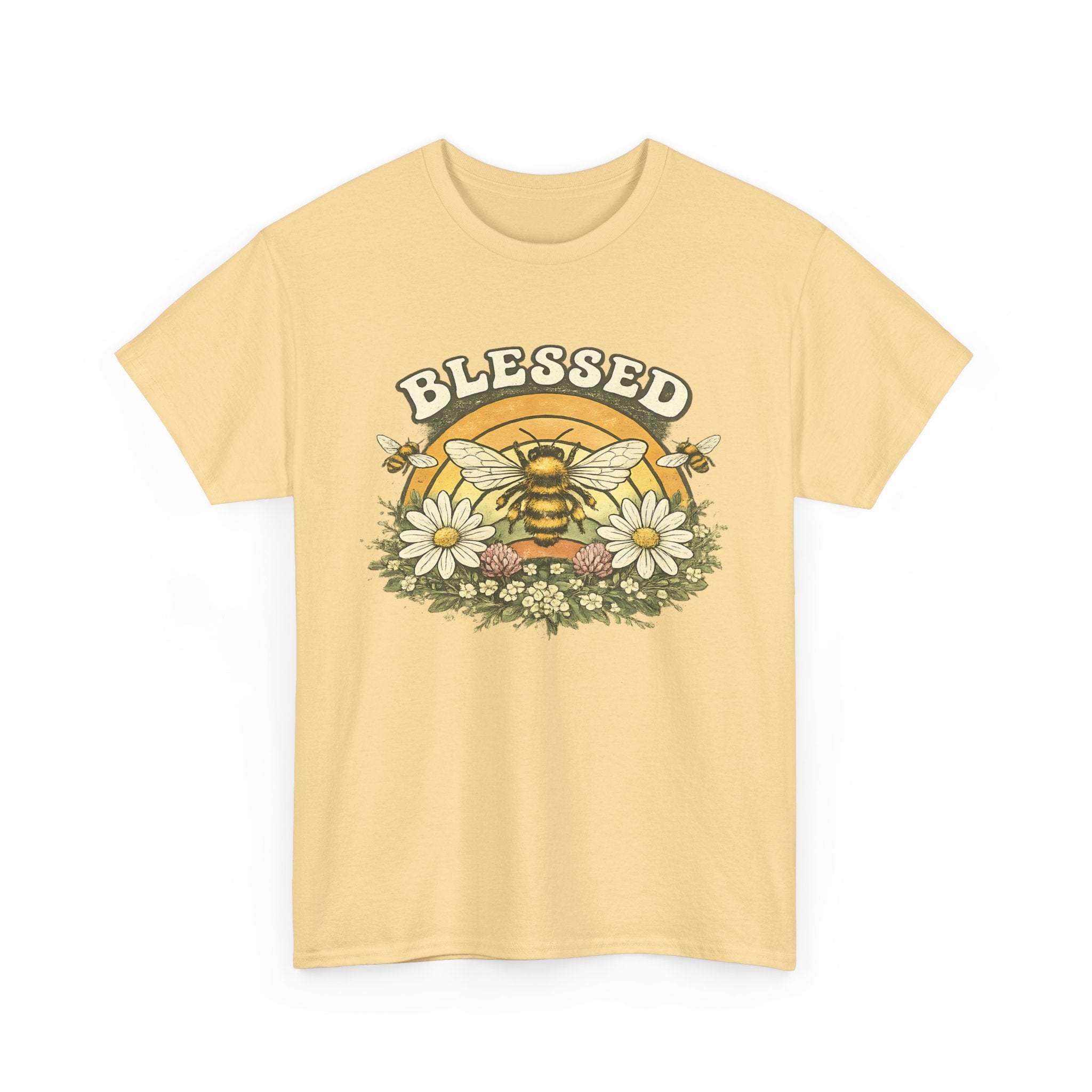 Blessed Bee Shirt Floral Bee T Shirt Christian Faith Tee Nature Lover Boho Graphic Shirt