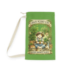 Crazy Plant Cat Laundry Bag | Cat Gardener Illustration, Green Drawstring