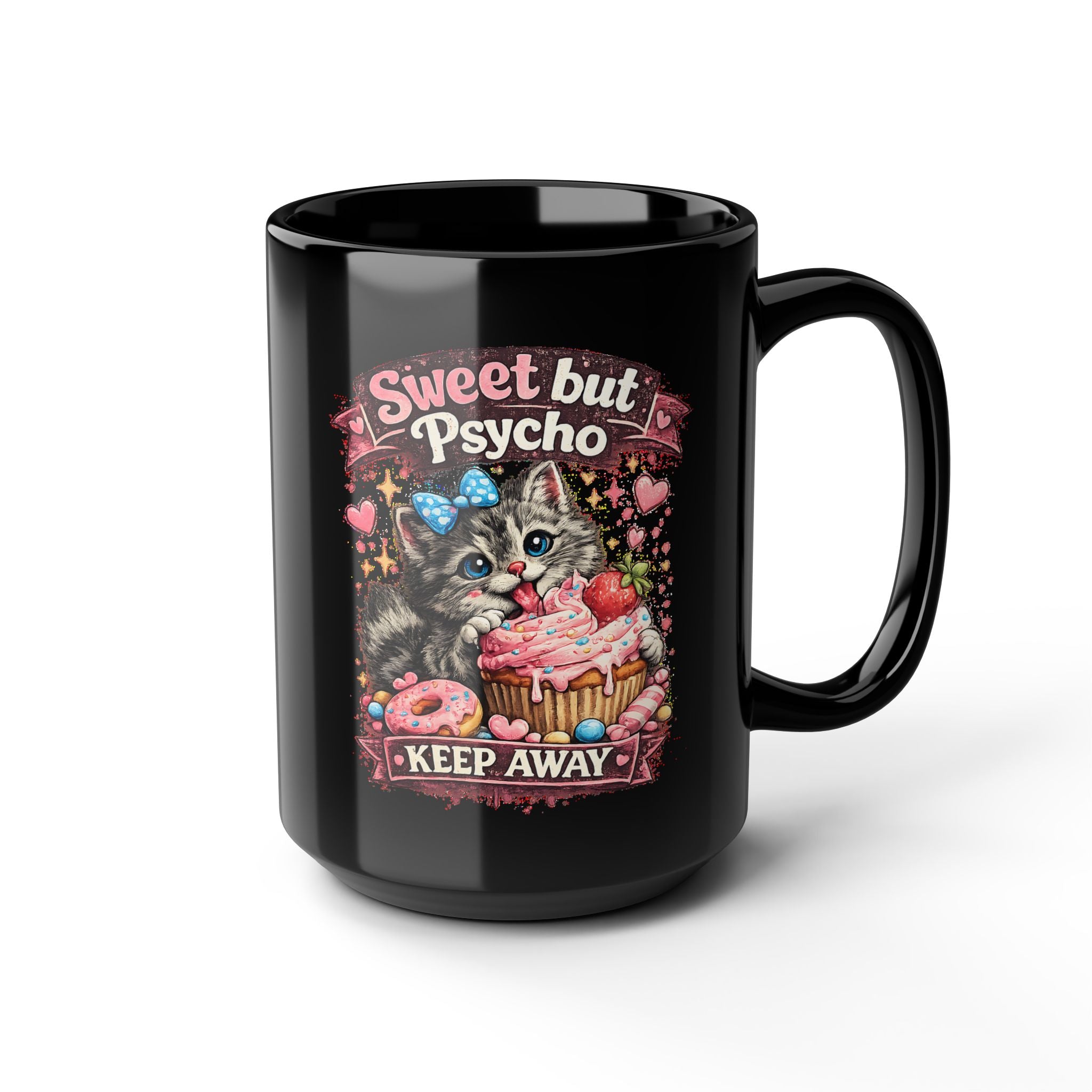Sweet But Psycho Mug Cute Cat Coffee Cup Funny Kitty Humor Gift for Cat Lovers