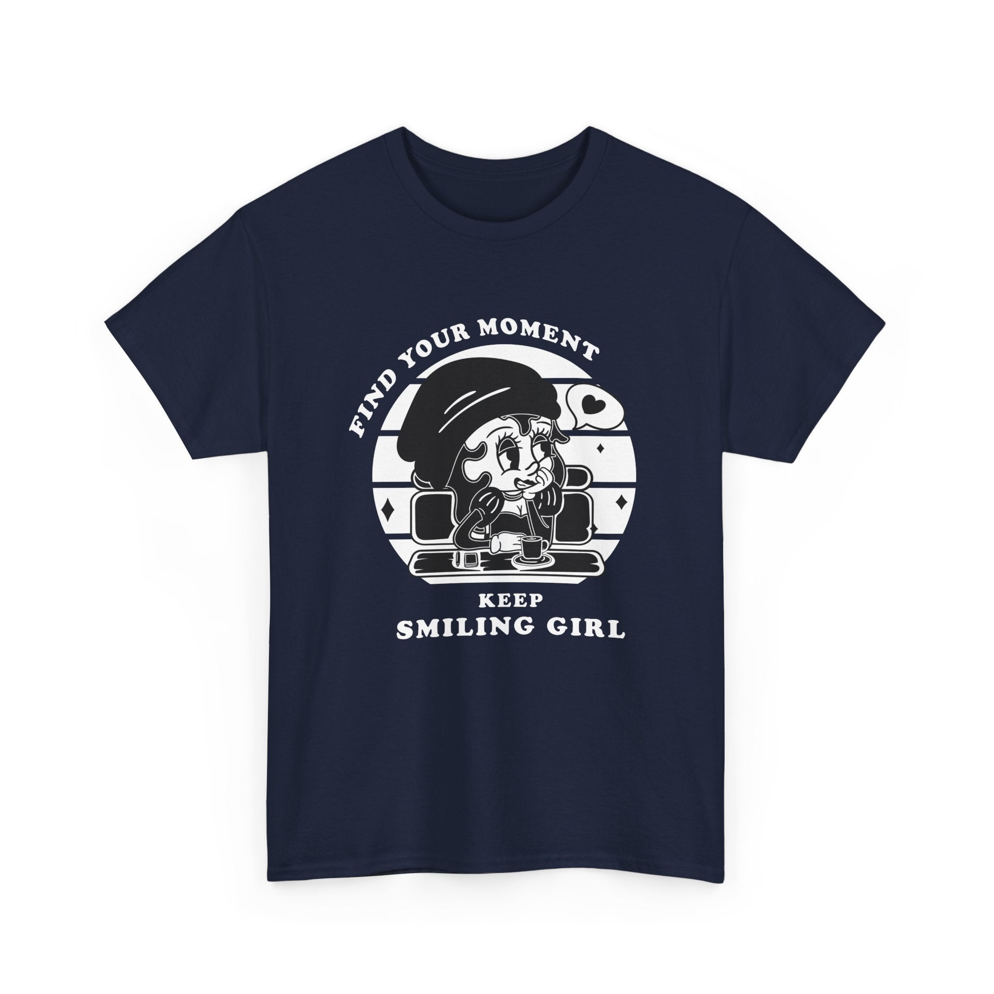Keep Smiling Girl Shirt  Find Your Moment Tee, Cute Graphic T Shirt, Positive Vibes Womens Tee