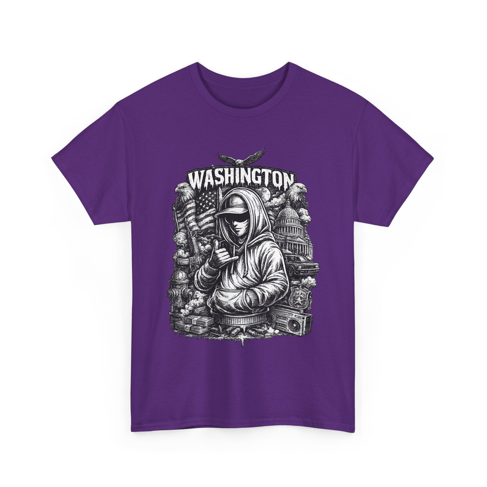Washington DC T Shirt Streetwear Graphic Tee, Urban City Shirt Black, Dark Street Style Unisex Gift