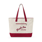 Made for everyday Zippered Canvas Tote | script text, neutral color